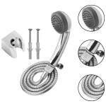 Ducha Manual C/ Mangueira Inox 1,80 Suporte Botão Abre Fecha
