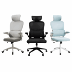Cadeira De Escritório Executiva Reclinável Ergonômica Lombar com Estofado Mesh