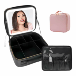 Bolsa Necessaire Cosméticos com Espelho e Luz Viagem Unissex